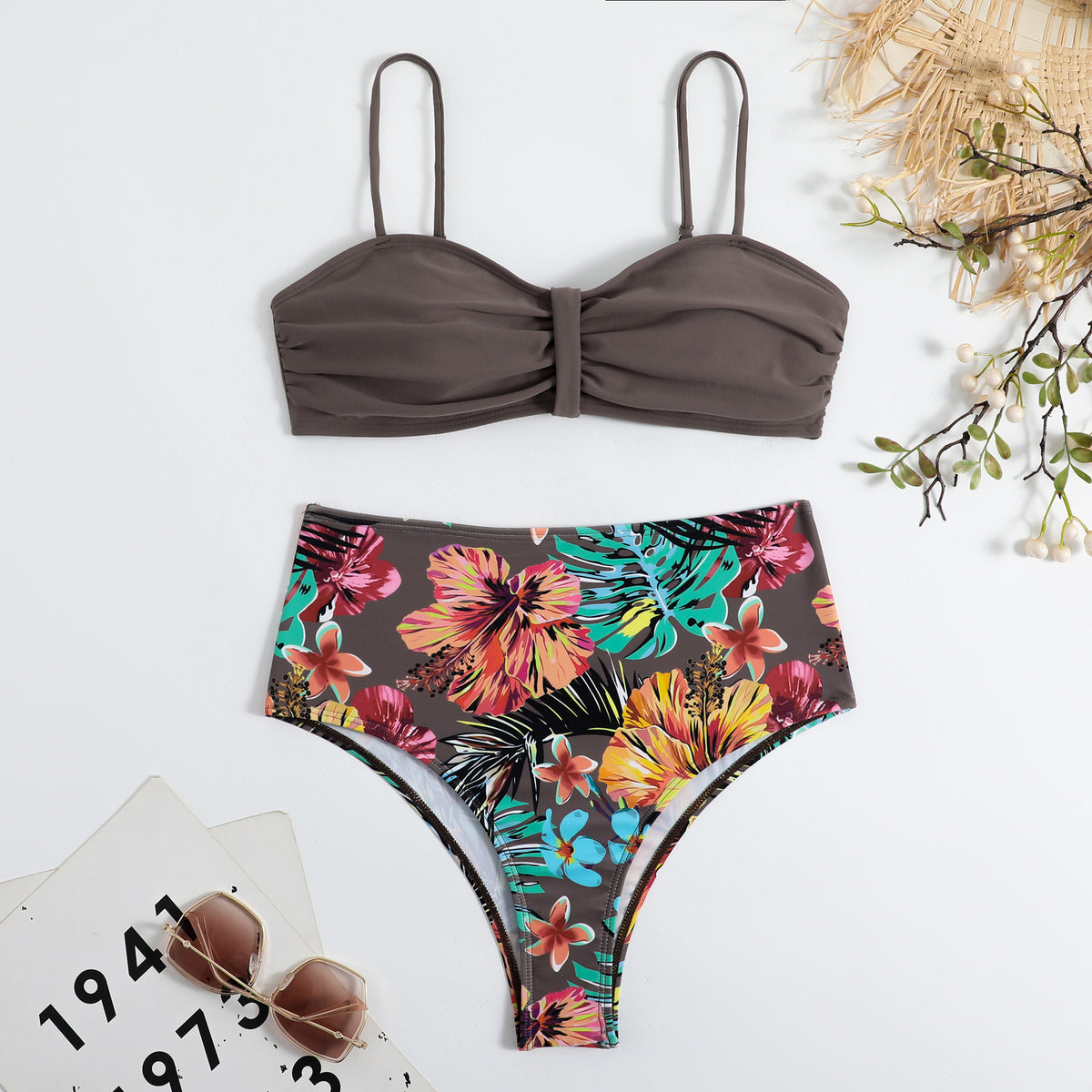 2023 Women's High-Waisted Multi-Color Bikini Set