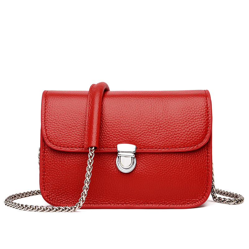 Fashionable Small Square Bag in Genuine Leather