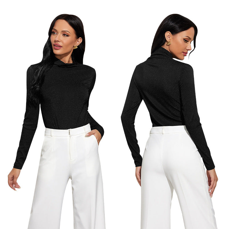 Women's Turtleneck Long Sleeve Bodysuit Top